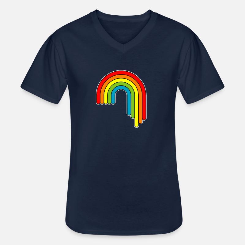 Regenbogen Rainbow - Männer-T-Shirt mit V-Ausschnitt - Navy