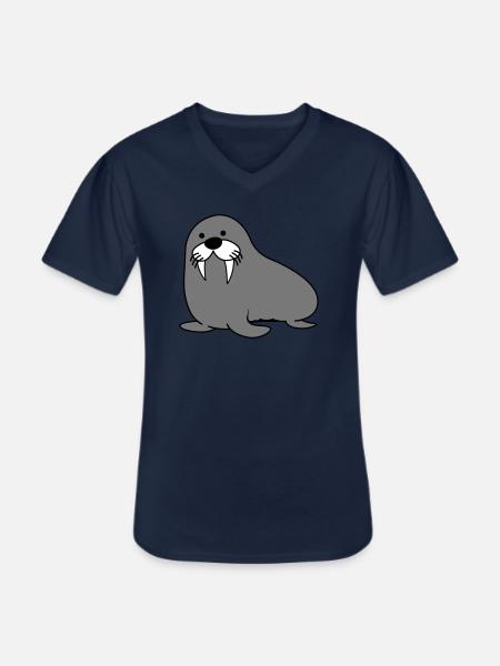 phoque - T-shirt col V Homme - marine