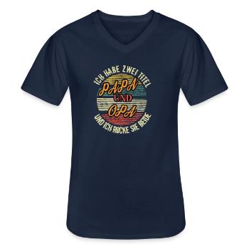 Ich habe zwei Titel Papa und Opa - Männer-T-Shirt mit V-Ausschnitt - Navy - Vorne - AI Model Male 178 dark (178cm)