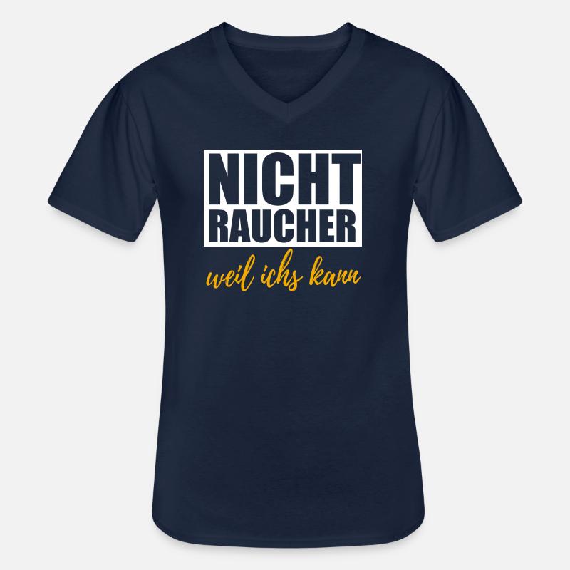 endlich Nichtraucher - Männer-T-Shirt mit V-Ausschnitt - Navy