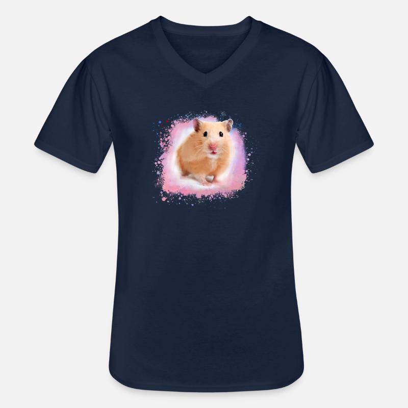hamster, graffiti,malerei,rosa - Männer-T-Shirt mit V-Ausschnitt - Navy