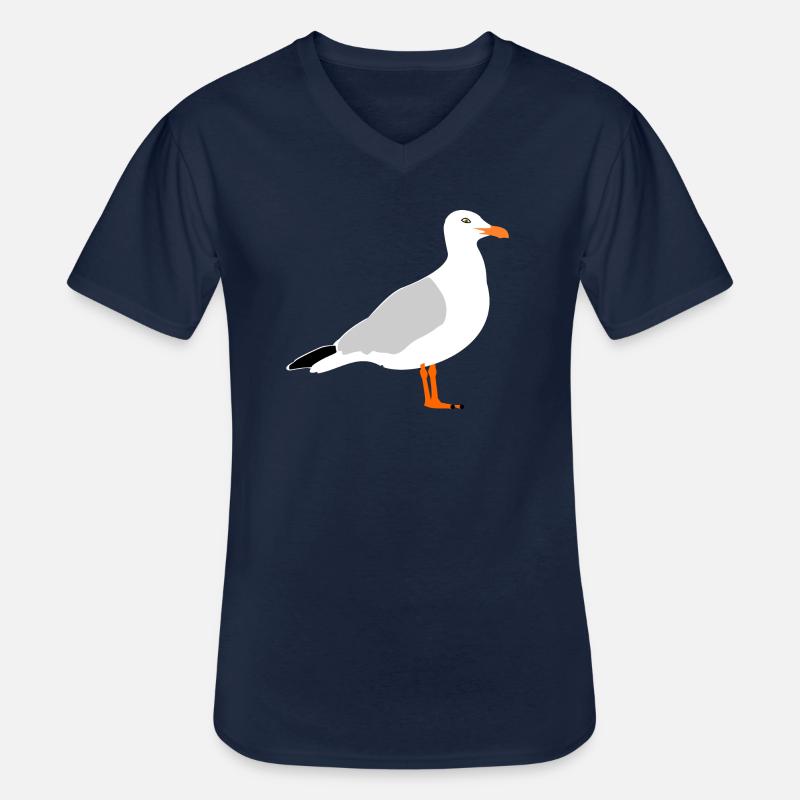 Möwe - Männer-T-Shirt mit V-Ausschnitt - Navy
