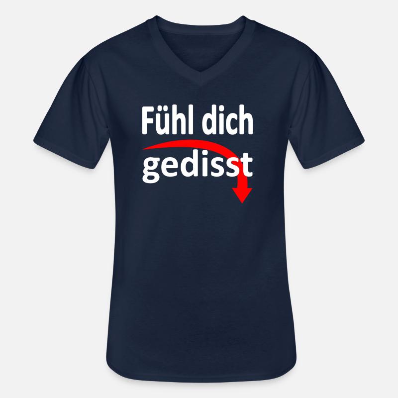 Fühl dich gedisst - Version 3 - Männer-T-Shirt mit V-Ausschnitt - Navy