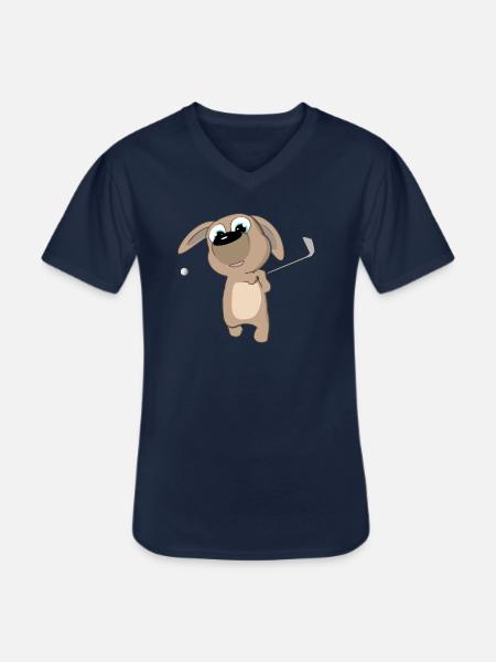 Welpe Golf Schwung - Männer-T-Shirt mit V-Ausschnitt - Navy