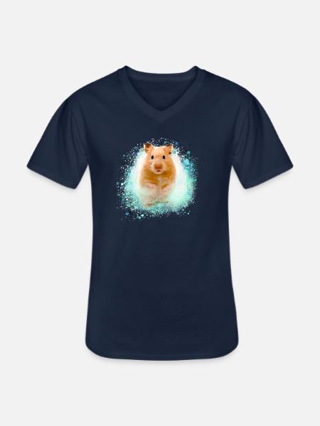 hamster, graffiti,malerei,grün,goldhamster - Männer-T-Shirt mit V-Ausschnitt - Navy