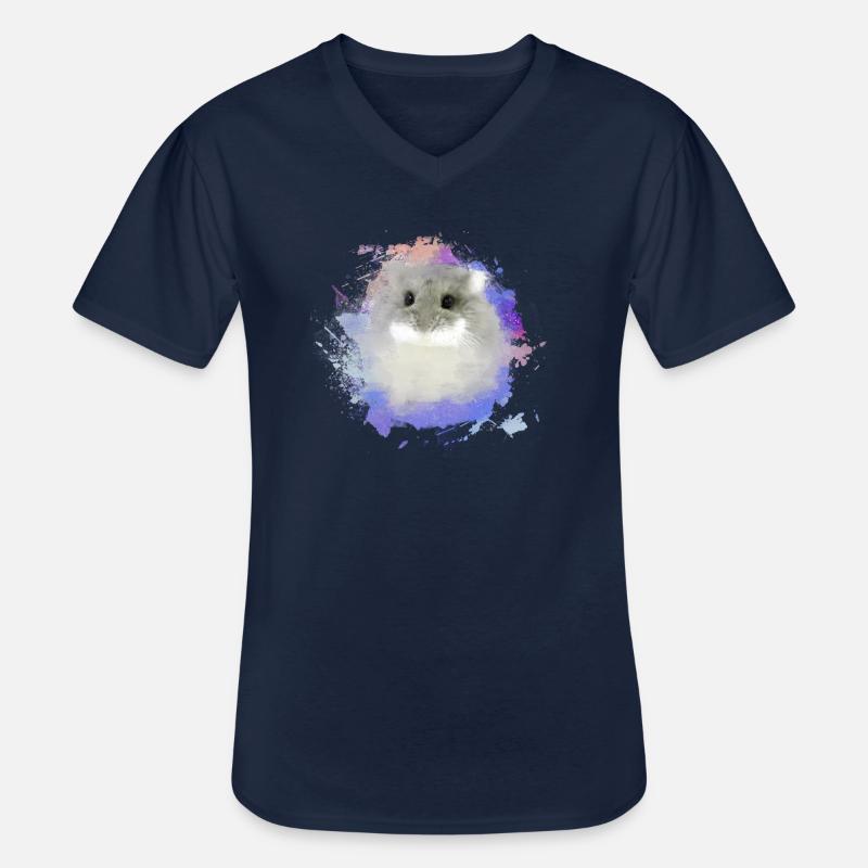 zwerghamster,hamster,bunt,graffiti,malerei - Männer-T-Shirt mit V-Ausschnitt - Navy
