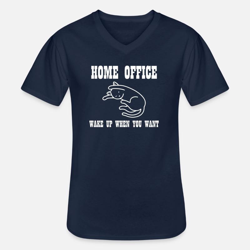 Home Office Work - Men's V-Neck T-Shirt - navy