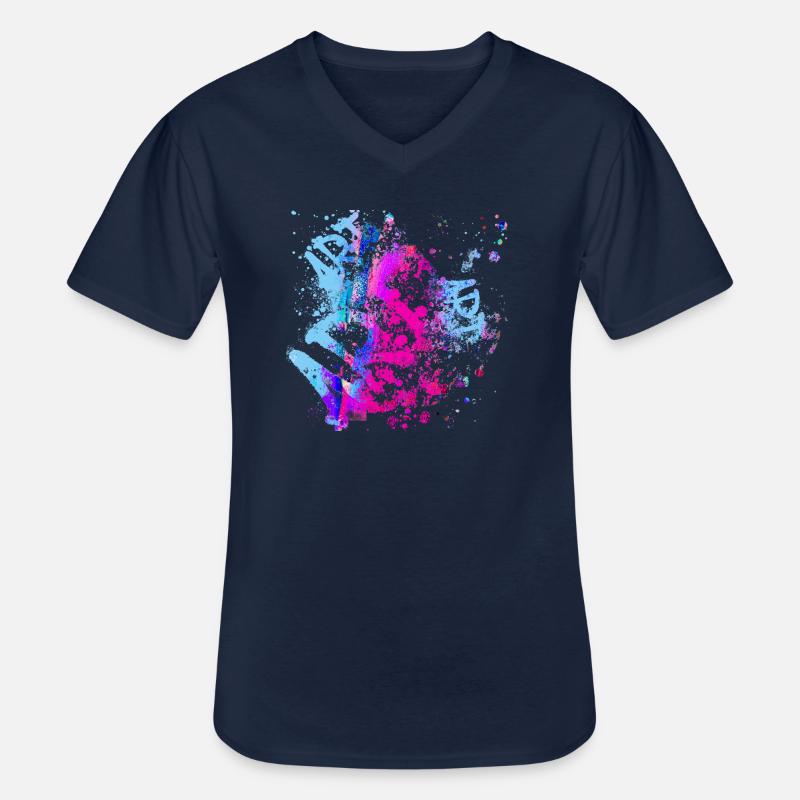 art,graffiti,malerei,bunt,artwork,kunst - Männer-T-Shirt mit V-Ausschnitt - Navy