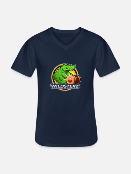 Wildsterz - Krokodil - Männer-T-Shirt mit V-Ausschnitt - Navy