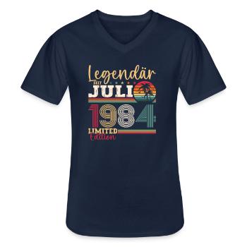 Legendär Juli 1984 38. Geburtstag Geschenk Herren - Männer-T-Shirt mit V-Ausschnitt - Navy - Vorne - AI Model Male 178 dark (178cm)