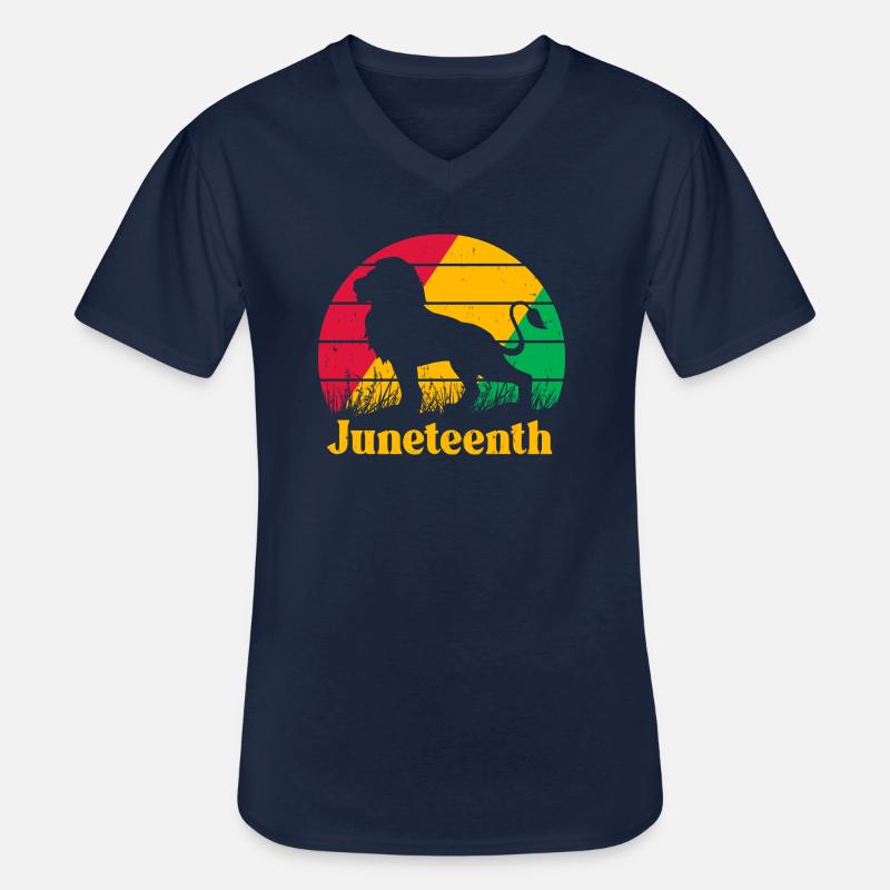 Juneteenth - Männer-T-Shirt mit V-Ausschnitt - Navy