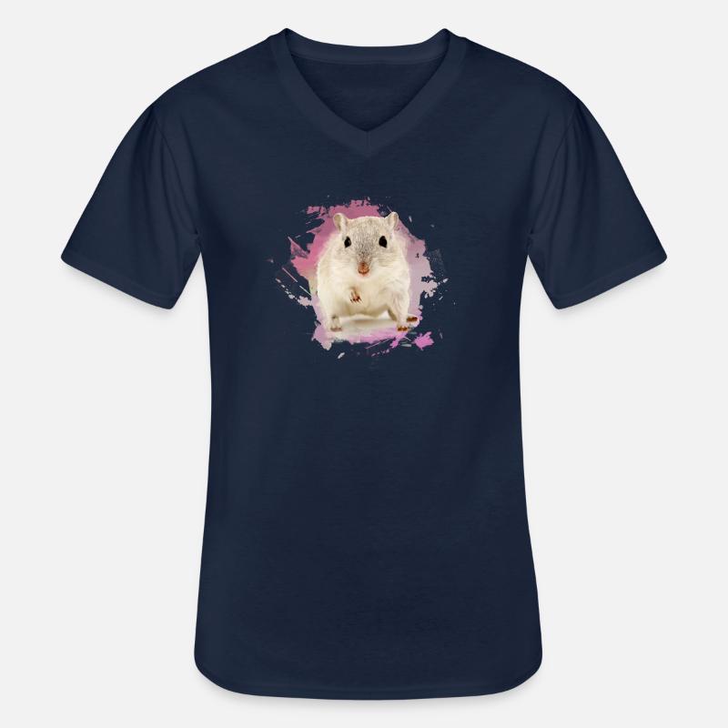 zwerghamster,hamster,rosa,graffiti,malerei - Männer-T-Shirt mit V-Ausschnitt - Navy