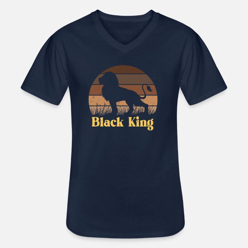 Black King - Männer-T-Shirt mit V-Ausschnitt - Navy