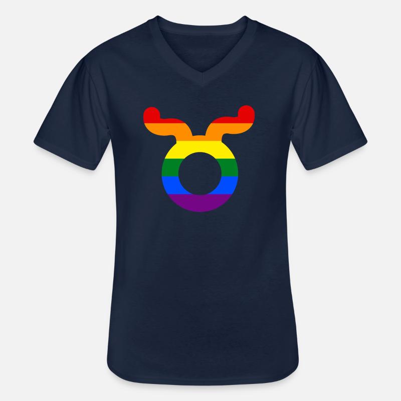 Sternzeichen Stier LGBT - Männer-T-Shirt mit V-Ausschnitt - Navy