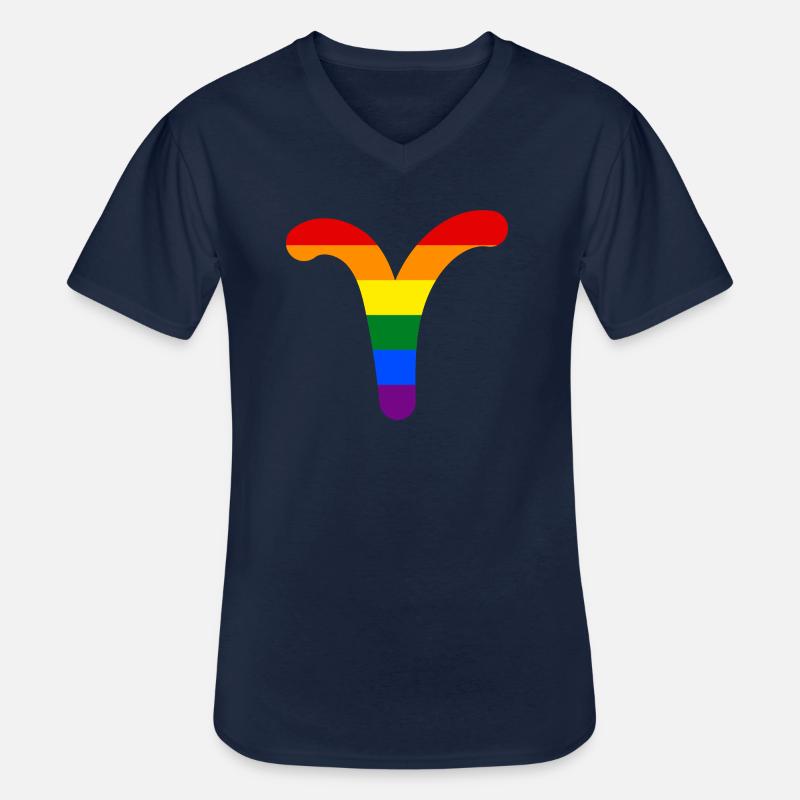 Sternzeichen Widder LGBT - Männer-T-Shirt mit V-Ausschnitt - Navy