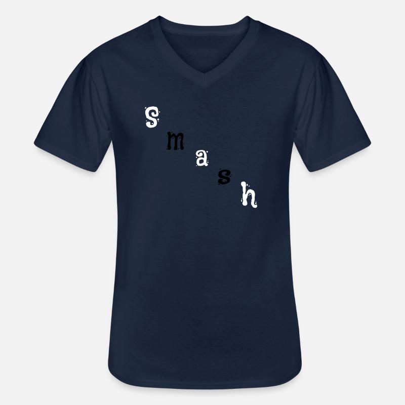 Smash - Männer-T-Shirt mit V-Ausschnitt - Navy