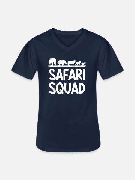 Safari Squad - Men's V-Neck T-Shirt - navy