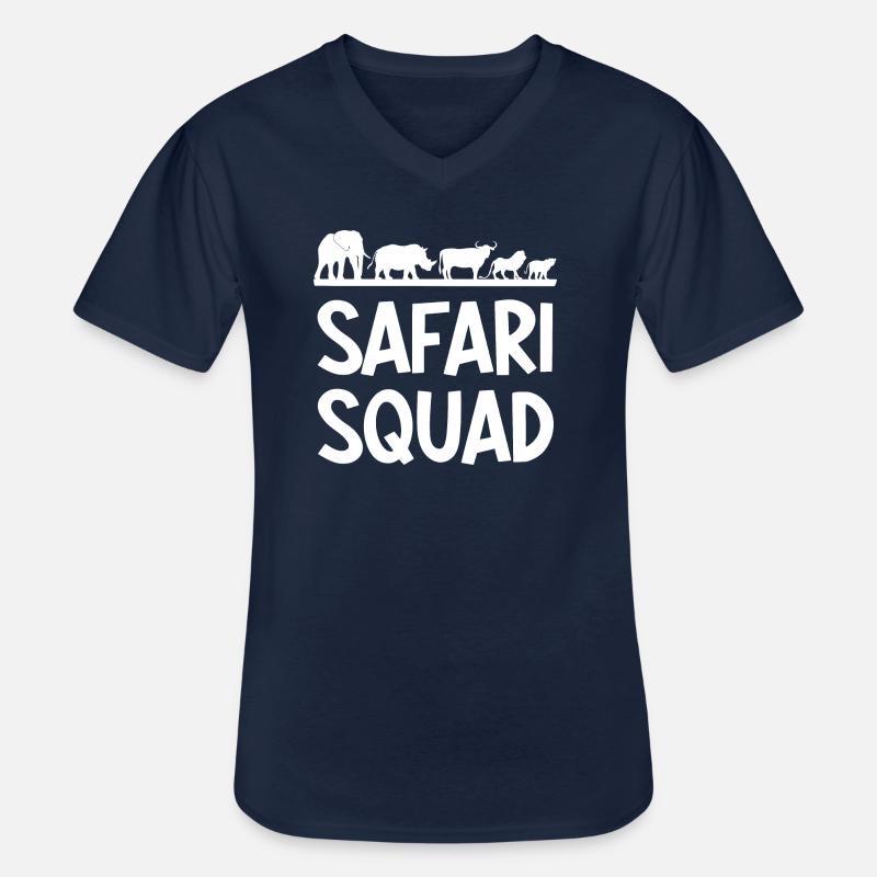 Safari Squad - Männer-T-Shirt mit V-Ausschnitt - Navy
