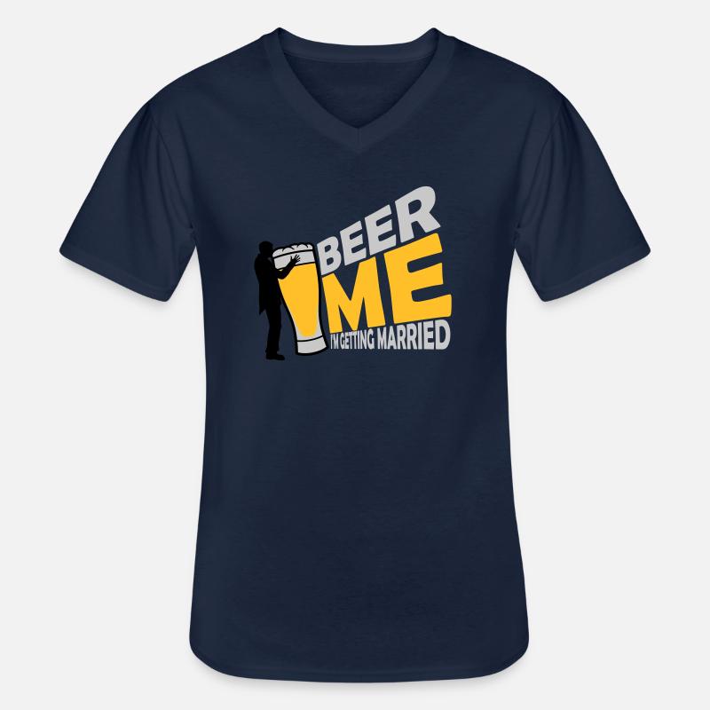Beer Me Getting Married - Männer-T-Shirt mit V-Ausschnitt - Navy