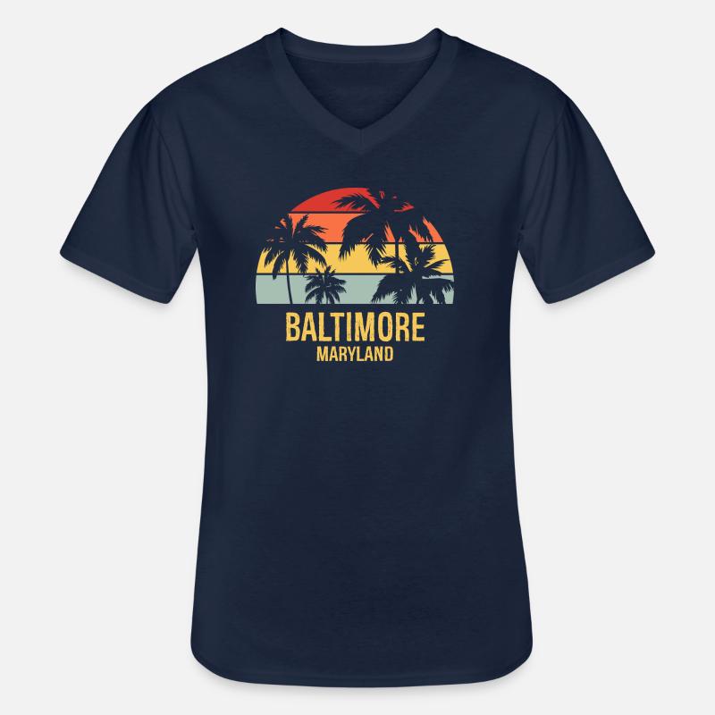 Baltimore - Männer-T-Shirt mit V-Ausschnitt - Navy