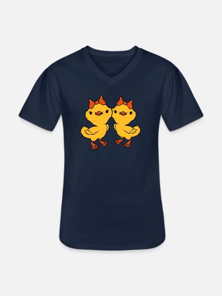 2 Chicks Team Friends - Men's V-Neck T-Shirt - navy
