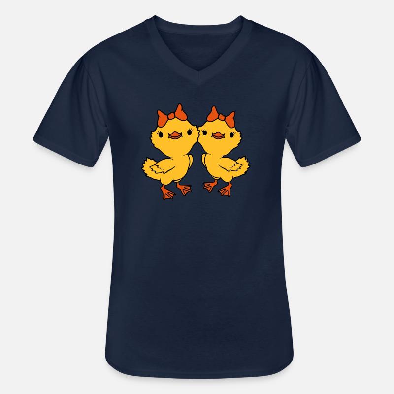 2 Chicks Team Freunde - Männer-T-Shirt mit V-Ausschnitt - Navy