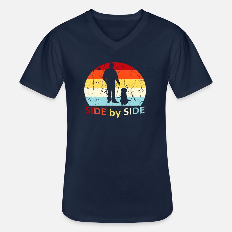 Side by Side - Männer-T-Shirt mit V-Ausschnitt - Navy