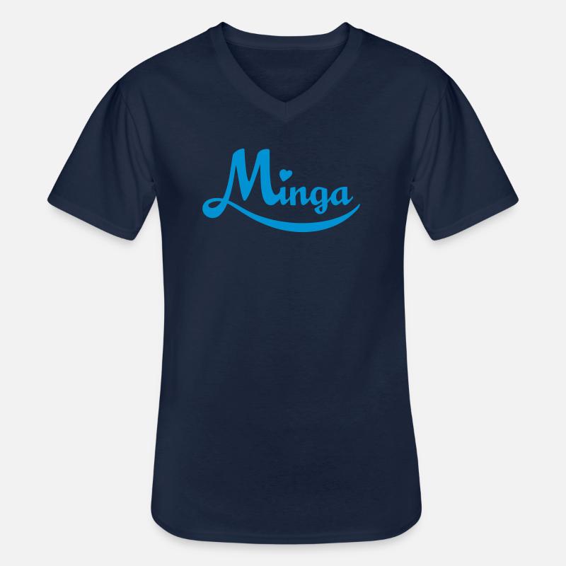 Minga - das bayerische München - Männer-T-Shirt mit V-Ausschnitt - Navy