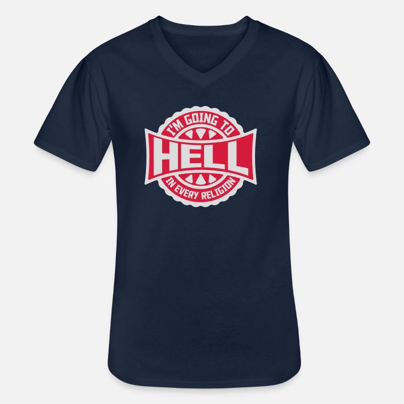 im going to hell - Männer-T-Shirt mit V-Ausschnitt - Navy