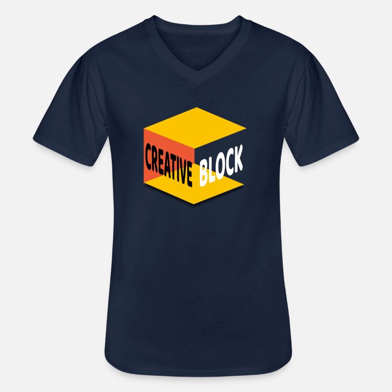 Creative BLOCK - Men's V-Neck T-Shirt - navy
