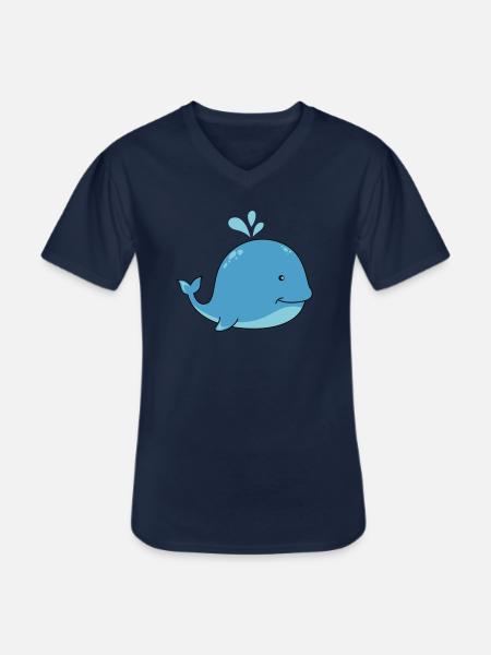 Baleine douce - T-shirt col V Homme - marine