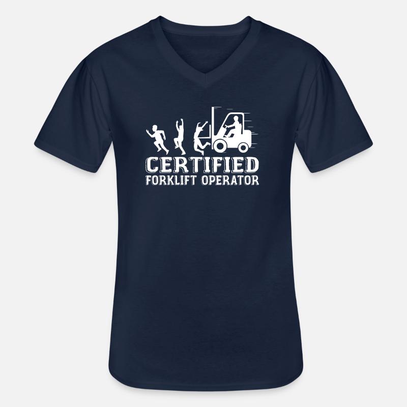 Zertifizierter Gabelstaplerfahrer - Männer-T-Shirt mit V-Ausschnitt - Navy