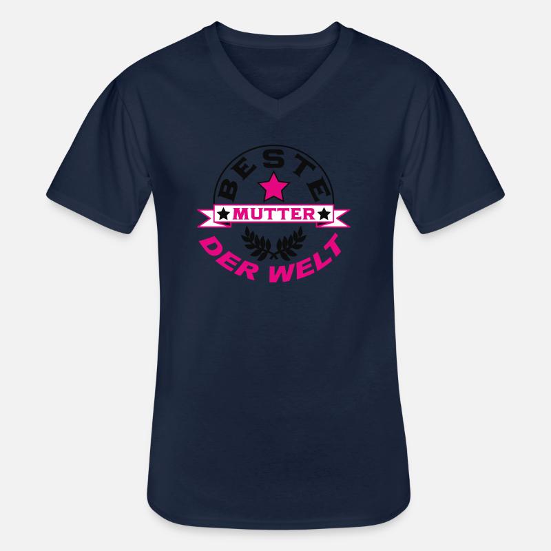 BESTE MUTTER DER WELT - Männer-T-Shirt mit V-Ausschnitt - Navy