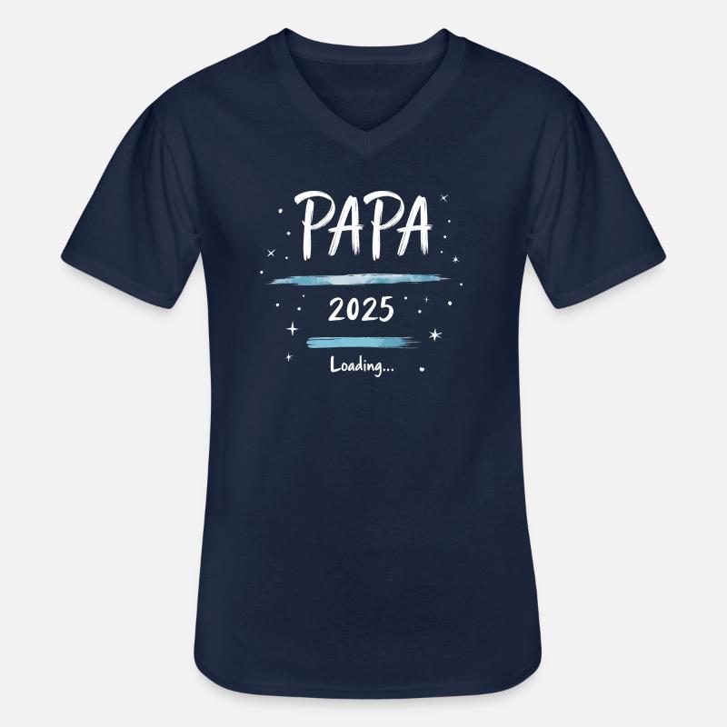 Papa 2025 Loading - Men's V-Neck T-Shirt - navy