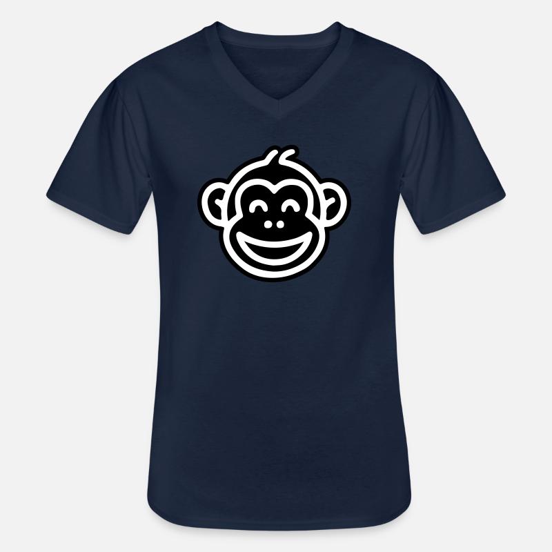 Affe Kopf Witzig - Männer-T-Shirt mit V-Ausschnitt - Navy