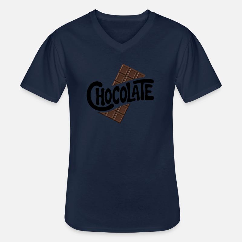 Schokolade - Cool Sweets Logo - Männer-T-Shirt mit V-Ausschnitt - Navy