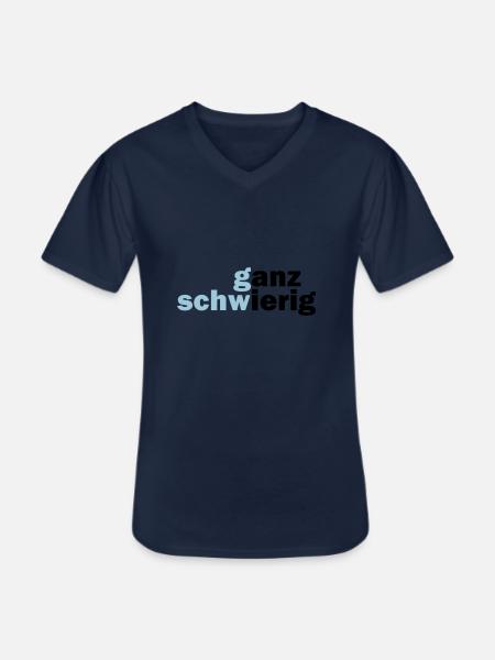 Ganz Schwierig - Männer-T-Shirt mit V-Ausschnitt - Navy
