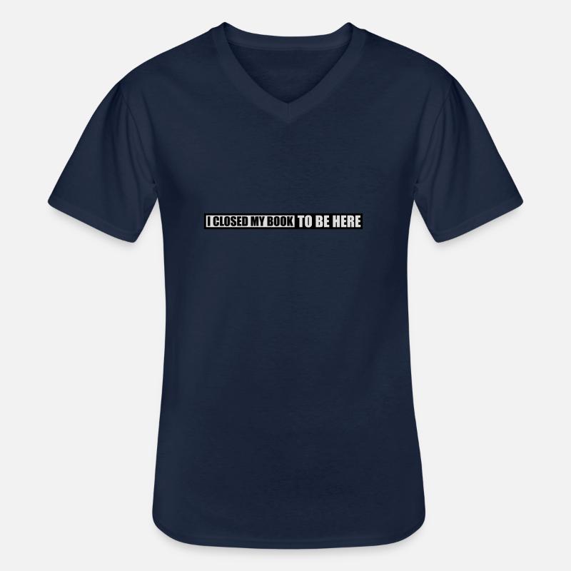 I closed my book - Men's V-Neck T-Shirt - navy