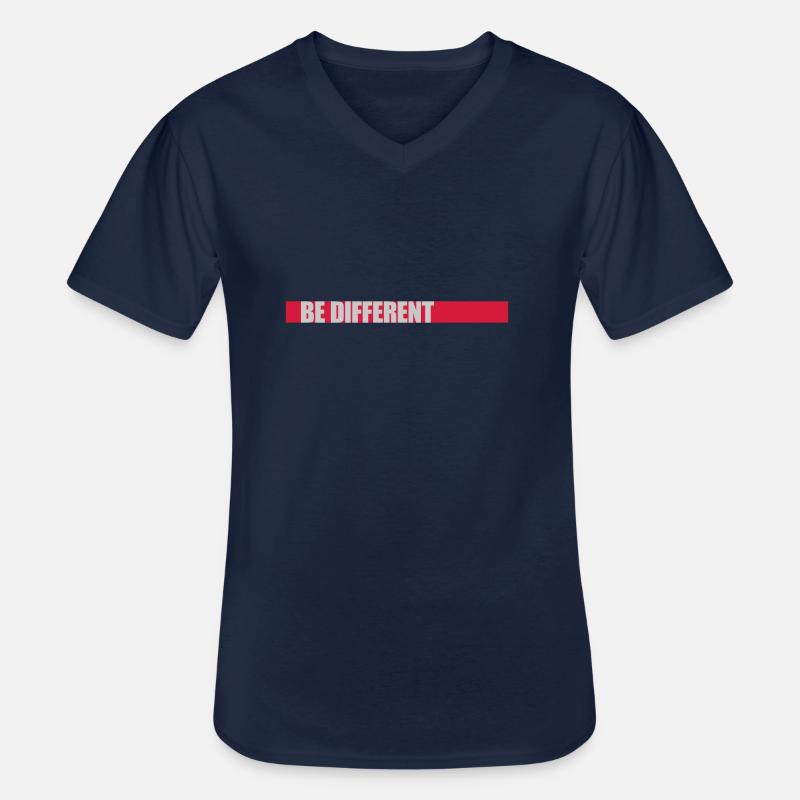Be different Logo Design - Männer-T-Shirt mit V-Ausschnitt - Navy