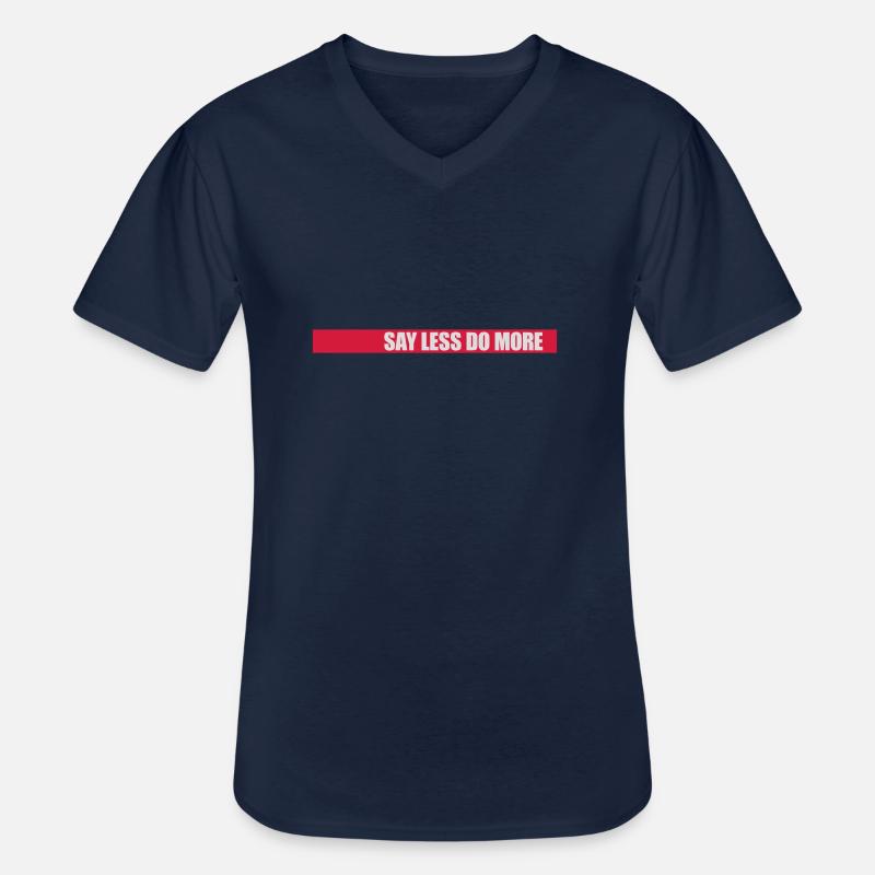 say less do more - Männer-T-Shirt mit V-Ausschnitt - Navy