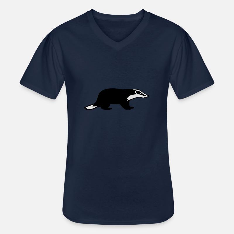 Dachs - Männer-T-Shirt mit V-Ausschnitt - Navy