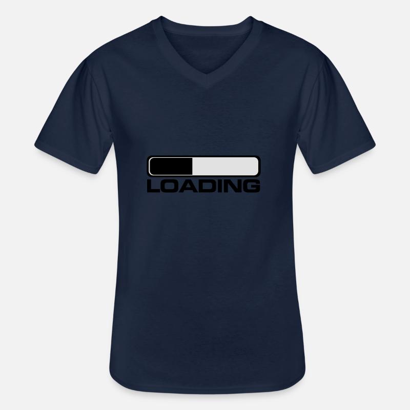 loading prozess - Männer-T-Shirt mit V-Ausschnitt - Navy