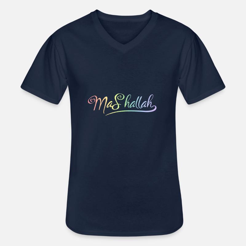 Mashallah - Männer-T-Shirt mit V-Ausschnitt - Navy