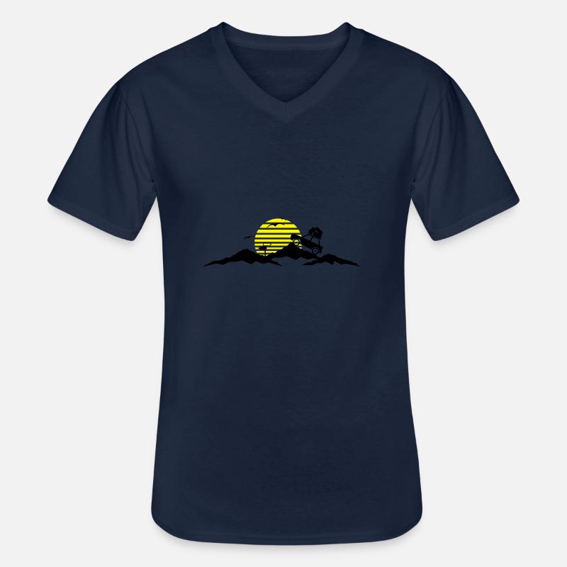 Reise - Berge Auto - Männer-T-Shirt mit V-Ausschnitt - Navy