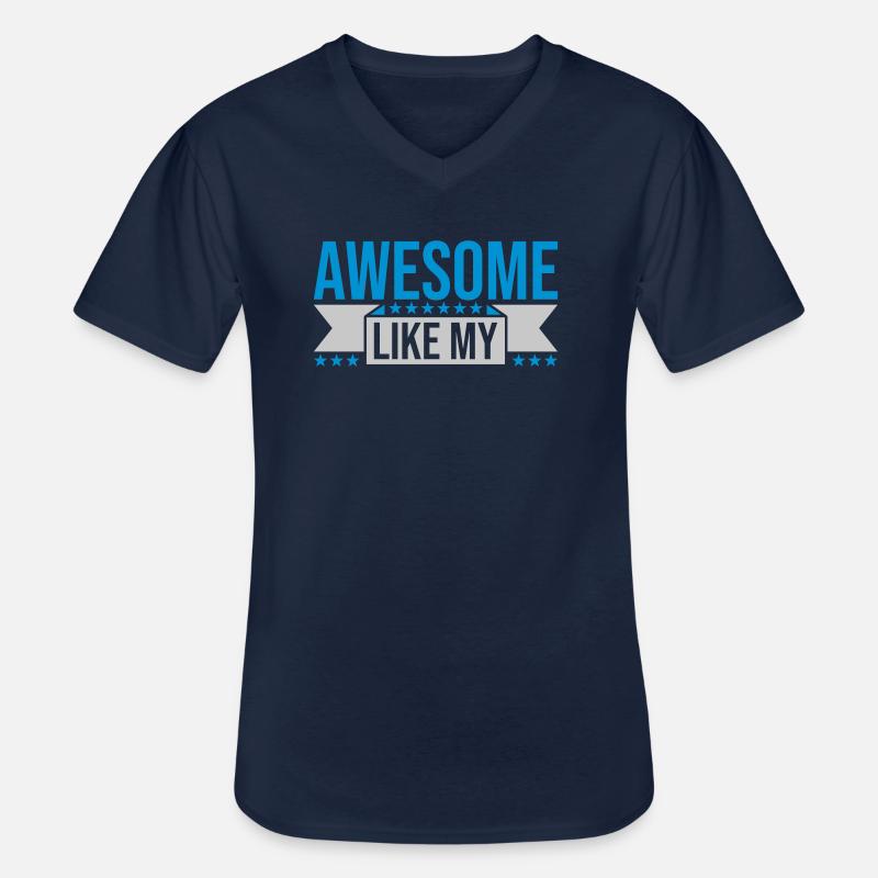 Text einfügen Awesome Like - Männer-T-Shirt mit V-Ausschnitt - Navy
