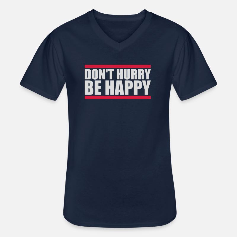 dont hurry be happy - Männer-T-Shirt mit V-Ausschnitt - Navy