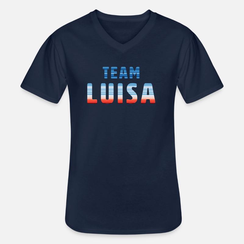 Team Luisa | Warming Stripes - Männer-T-Shirt mit V-Ausschnitt - Navy