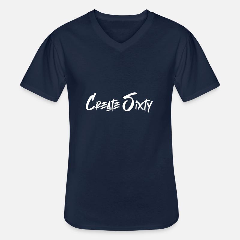 Create Sixty Merch - Männer-T-Shirt mit V-Ausschnitt - Navy