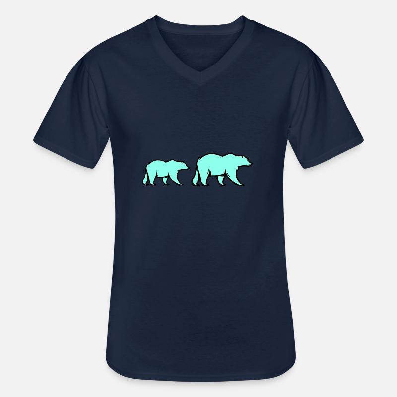 Eisbären - Männer-T-Shirt mit V-Ausschnitt - Navy