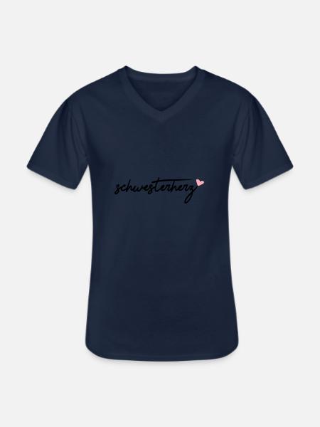 schwesterherz - Männer-T-Shirt mit V-Ausschnitt - Navy